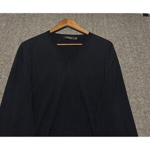 Ermenegildo zegna high performance v neck wool sweater pullover navy blue 52